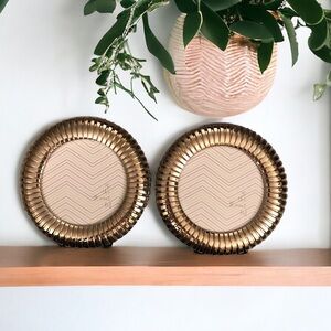 Parisian Home Gold Sunburst 5.5” Round 4x4 Photo Frames Set Of 2 Boho Art Deco